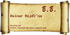 Beiner Bojána névjegykártya
